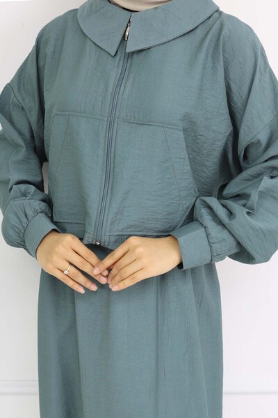 benguen Zippered Jacket Gilet Hijab Suit Çağla 2240
