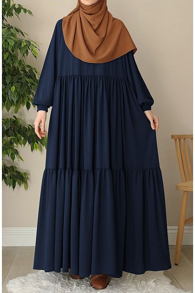 suhneva Fırsal Dress - Ferace Navy Blue