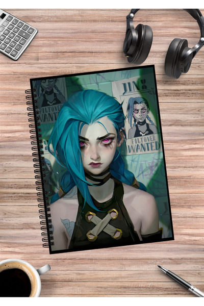 mertfigur دفتر ملاحظات حلزوني من Arcane Lol Jinx Anime (50 ورقة)