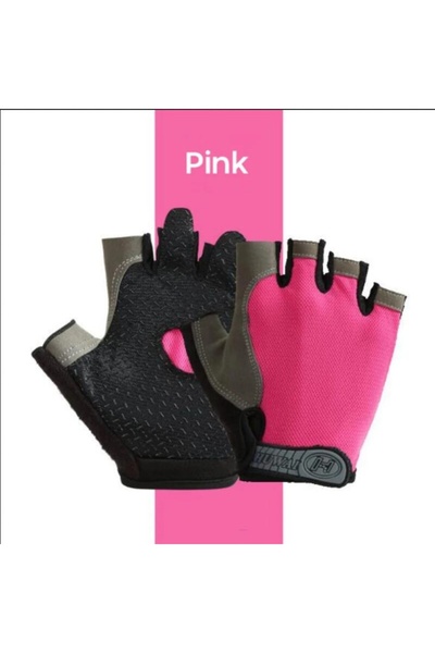 Choice قفازات رياضية وردية M بدون أصابع، قفازات مضادة للانزلاق، تمتص الصدمات،...