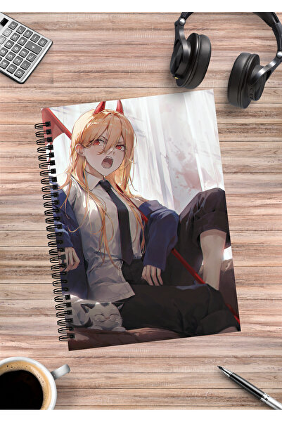 mertfigur Caiet spiralat A5 (50 de pagini) Chainsaw Man Denji Power Aki Makima Anime