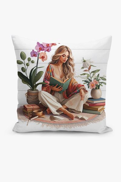 Filamente Husă de pernă cu imprimare digitală pe două fețe cu model boem (husă de pernă Bohemian)