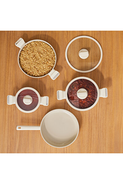 Karaca Swiss Crystal Valenti Ceramica 7-Piece Non-Stick Induction Cookware Set