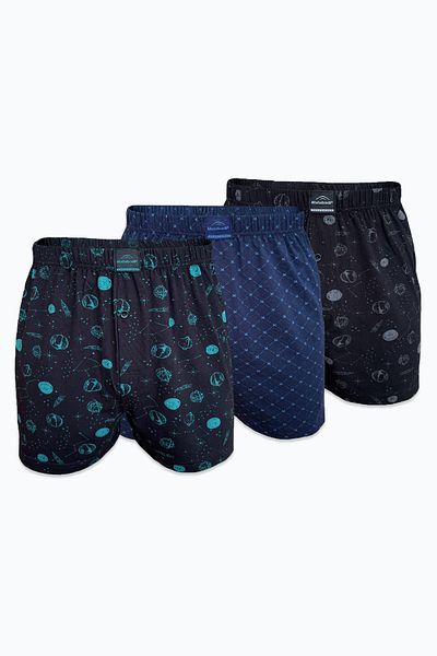 Malabadi Ανδρικό σετ 3-1 Premium Collection με μοτίβο φαρδιά εφαρμογή Modal Boxer 3M90254