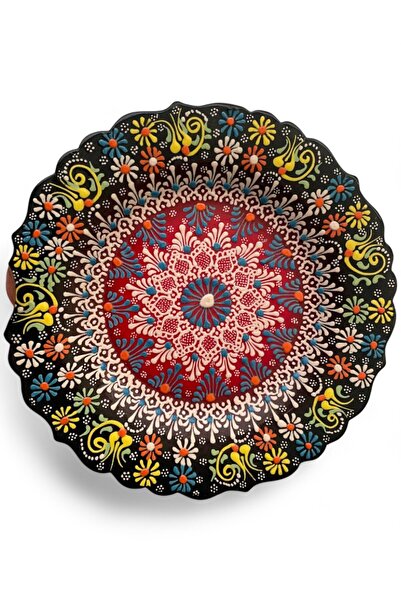 GALATA GIFT Çini Dekoratif Tabak, Duvar, Masa Süsü, Hediyelik El Yapımı (Handmade) Büyük Boy Tabak 26-27cm