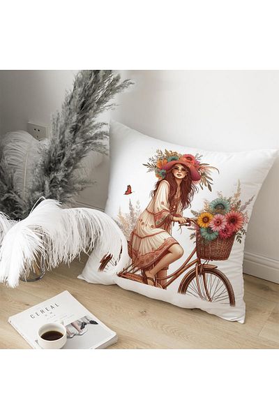 Filamente Husă de pernă cu imprimare digitală pe două fețe cu model boem (husă de pernă Bohemian)