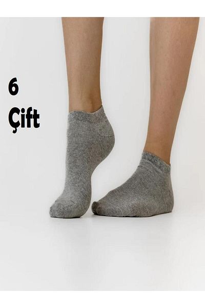 Ozzy Socks 6 чифта дамски сиви бамбукови невидими спортни чорапи (SNEAKER)