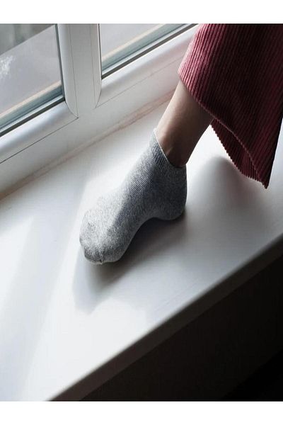 Ozzy Socks 6 чифта дамски сиви бамбукови невидими спортни чорапи (SNEAKER)