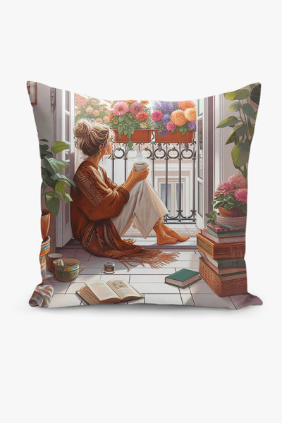 Filamente Bohemian Pattern Double Sided Digital Printing Throw Pillow Cover (Bohemian Cushion Cover)