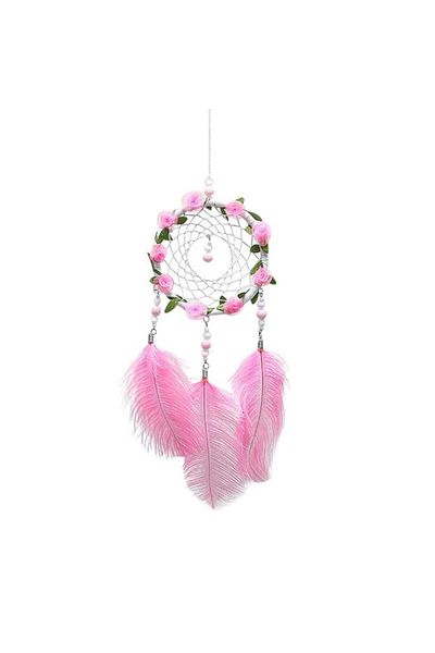andela Handmade Hanging Decorative Dream Catcher with Bird Feathers and Led Lights (5057)