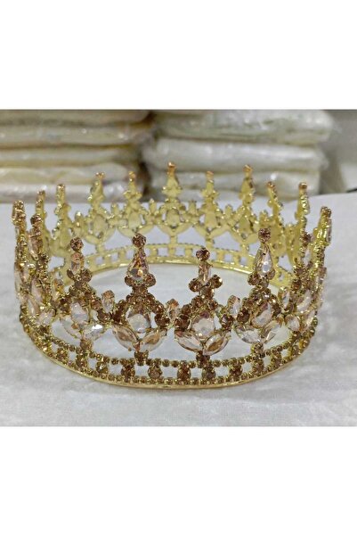 Evsay Gold Pasta Taçı Doğum Günü Taçı Kral Tacı Pasta Süsü Brithday Taçı Yuva...