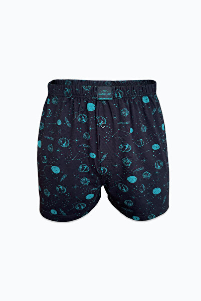 Malabadi Ανδρική συλλογή 3 τεμαχίων μαύρης Premium με μοτίβο φαρδιά εφαρμογή Modal Boxer 3M254