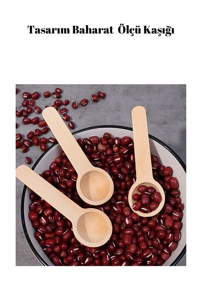 kamptek kamp teknolojisi Kamptek Wooden Round Design Mini Spice Serving Measuring Spoon Set of 6