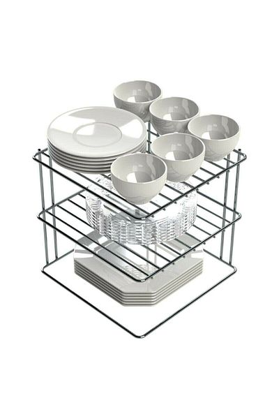 winbox In-Cabinet Plate Organizer 3-Tier Plate Rack