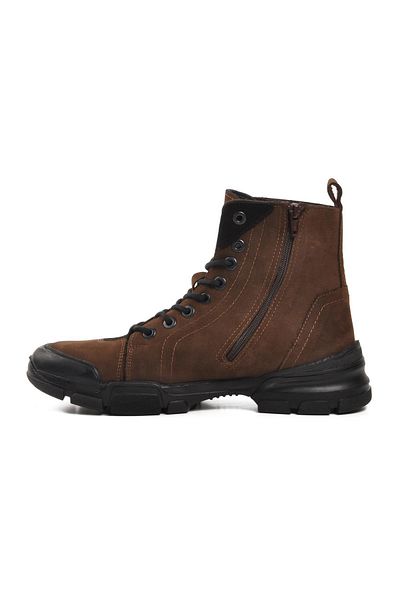 Hammer Jack Bonn 102 21520 Brown Nubuck Genuine Leather Men's Boots with Fleece Inside