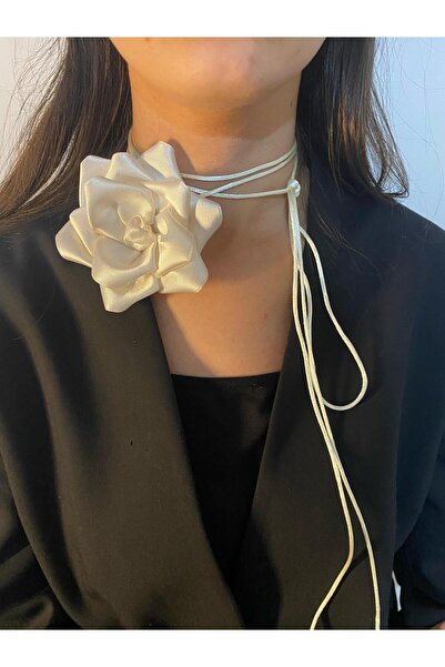 Yıldızköşesi المرأة الدانتيل يصل القماش المختنق قلادة روز قلادة زهرة قلادة الإكسسوارات هدية