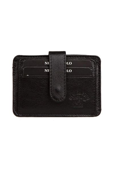 Newish Polo Men's Genuine Leather Wallet and Card Holder - Black