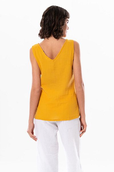 Eliş Şile Bezi Αμάνικη Melis Summer Muslin Μπλούζα Mustard Hrd