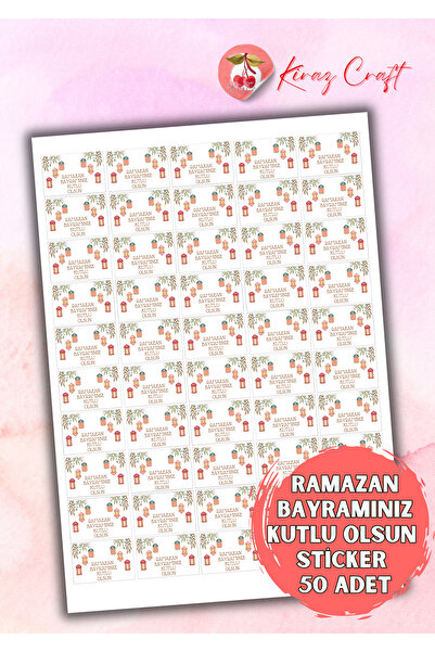 Kiraz Craft Ramazan Bayramınız Kutlu Olsun Etiket - Sticker (50 adet) - Hediy...