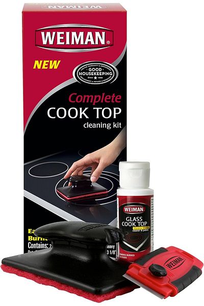 Weiman Complete Cook Top Cleaning Kit Cleaner and Polish 2 oz, Scrubbing Pad, Cleaning Tool, Scraper