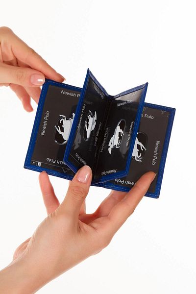 Newish Polo Suport card și portofel din piele naturală - Sax
