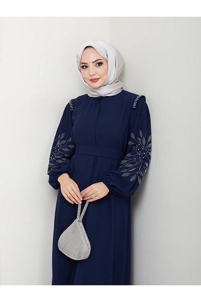 MY QILAM ΝΟ 10 FASHION Γυναικείο Φόρεμα Προσευχής Ferace Navy Blue