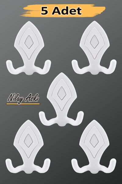 Badem10 Nilay Askı Askılık Beyaz Vestiyer Duvar Askısı Dolap Elbise Portmanto...