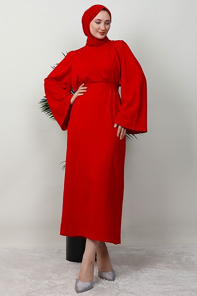 Giza Giyim Red Cape Dress