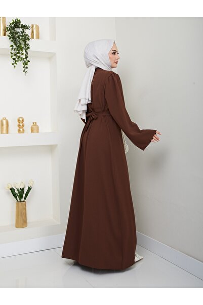 MY QILAM ΝΟ 10 FASHION STONE ABAYA TESETTÜR ΡΟΥΧΑ ΓΥΝΑΙΚΕΙΑ ΦΟΡΕΜΑ ΦΕΡΑΚΕ Καφέ 10NMR4006
