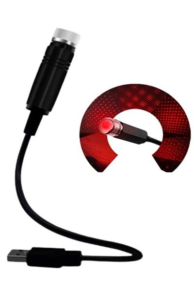 Özasya AVM Red Underfoot Ceiling LED Car Interior Lighting Auto Car Interior Disco Adjustable Usb Lamp Light