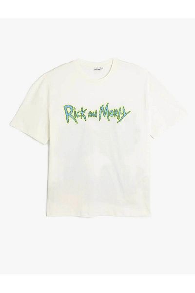 Koton Rick and Morty Licensed Back Printed Short Sleeve Crew Neck T-Shirt