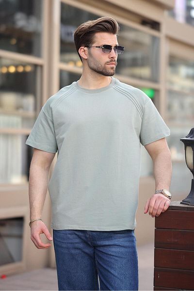 Madmext Ανδρικό μπλουζάκι Mint Green Crew Neck Basic E7138