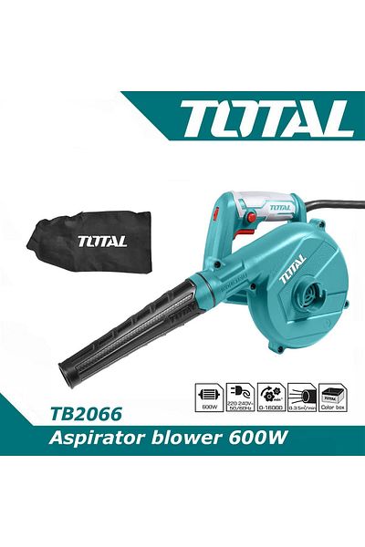 TOTAL 600W Aspirator Blower – High Power Electric Blower with 16,000 RPM Speed, Dust Collection Bag