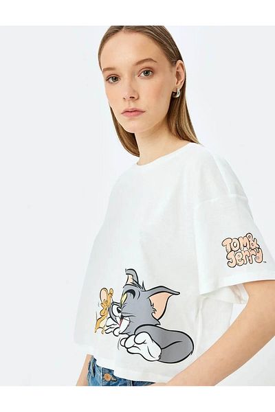 Koton Tričko Tom a Jerry s licencovaným potiskem Oversize Crop