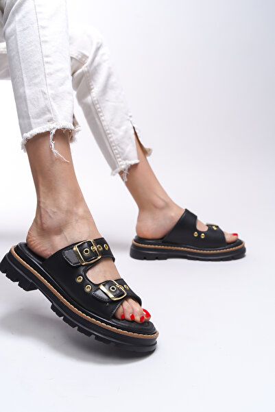 Riccon Women's Slippers Black 0012100 Model Non-Consumable Makeup Shoes