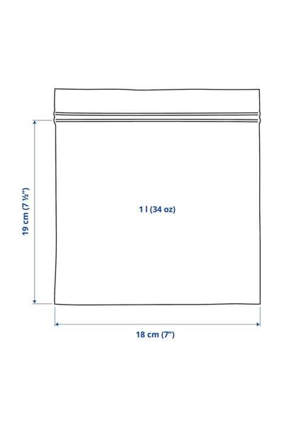 IKEA Istad Lockable Refrigerator Bag Pale Grey-Green 1 Lt 20 Pieces