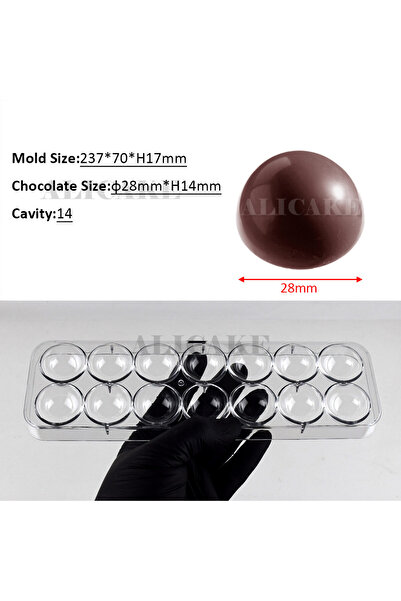 Choice 1068B-F9207 قالب شوكولاتة من البولي كربونات على شكل قلب كروي لقوالب ال...