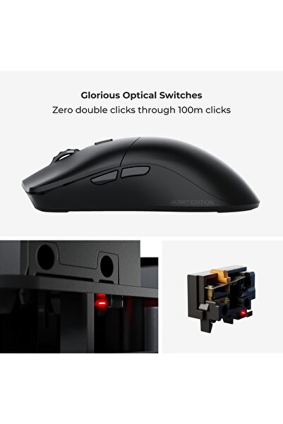 Glorious Model O 2 PRO 4K/8K Wireless Mouse, 59g, 26K DPI, Black