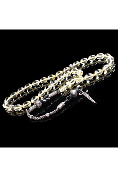 TESBİHCİBABA Special Kazaziye Tassel Water Drop Has Amber Rosary