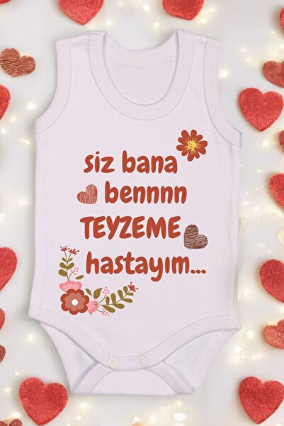 bebetospik 4'lü Paket Teyze Baskılı Pamuk Atlet Zıbın