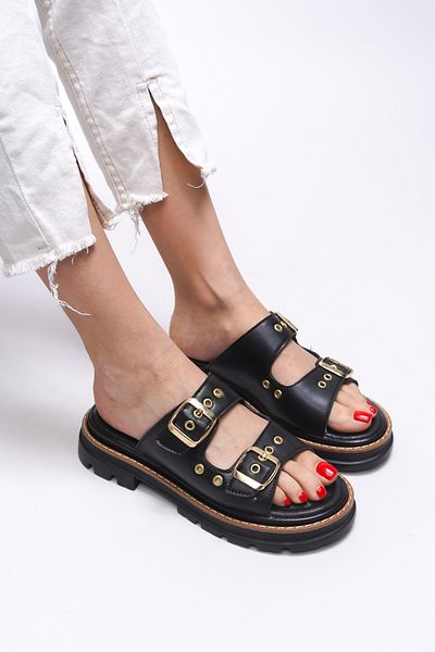 Riccon Women's Slippers Black 0012100   Model Non-Consumable Makeup Shoes