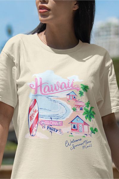 SUNFREE ΔΙΑΣΤΑΣΗ ΓΥΝΑΙΚΕΙΟ ΜΠΛΟΥΖΑ POPULAR TREND HAWAI PRINTED