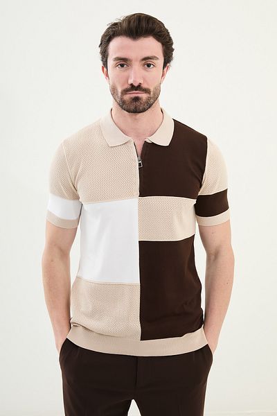 Mcr Knitwear POLO ZIPPERED COLLAR