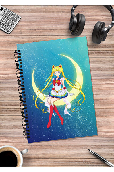 mertfigur دفتر ملاحظات سيلور مون أنيمي حلزوني مقاس A5 (50 ورقة)