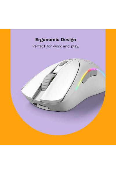 Glorious Model D 2 Wireless Mouse, 66g, 26K DPI, White