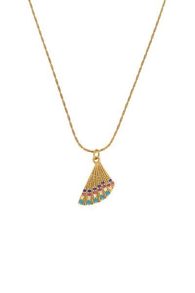 Bonnjerra Jewellery Çelik 1mm İnce Gold Hayalet Zincir Renkli Zirkon Taşlı Me...