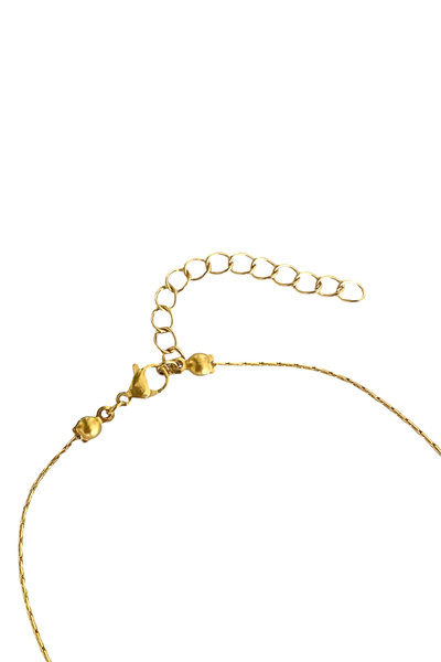 Bonnjerra Jewellery Çelik 1mm İnce Gold Hayalet Zincir Zirkon Taşlı Göz Kolye