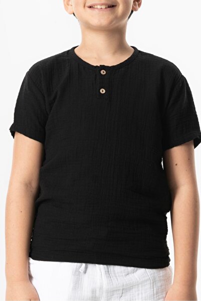 Eliş Şile Bezi Summer Egyptian Tshirt, Short Sleeve Western with Pocket Details