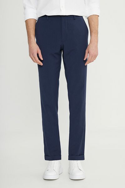 ALTINYILDIZ CLASSICS Slim Fit Slim Fit ελαστική μέση με πλαϊνή τσέπη ελαστικό casual μπλε ναυτικό παντελόνι