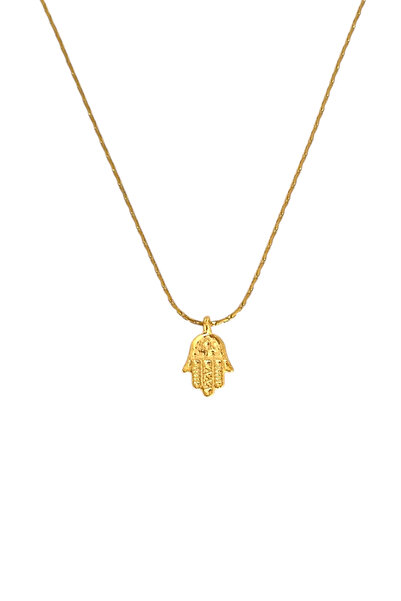 Bonnjerra Jewellery Çelik 1mm İnce Gold Hayalet Zincir Minimal Fatma Ana Eli ...